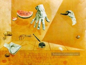 swan Painting - Feather Equilibrium Interatomic Balance of a Swans Feather 1947 Cubism Dada Surrealism Salvador Dali